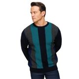 Desen Triko Sıfır Yaka Yün Kazak, 2XL, 23505, K.Lacivert, Erkek