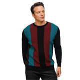 Desen Triko Sıfır Yaka Yün Kazak, XL, 23505, Siyah, Erkek