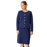 Desen Triko Triko Kareli Simli Ceket, XL, 25065, Lacivert, Kadın
