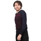 Desen Triko V Yaka Desenli Yün Kazak, 2XL, 802420209640, LACİVERT, Erkek