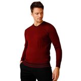 Desen Triko V Yaka Kazak, 2XL, 21613, BORDO, Erkek