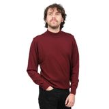 Desen Triko Yarım Balıkçı Desenli Yün Kazak, L, 802420209619, BORDO, Erkek