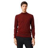 Desen Triko Yarım Balıkçı Yaka Çizgili Baklavalı Yün Kazak, 2XL, 25605, Bordo, Erkek