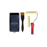 Desenartist Brush 10Cm Kadife Rulo 2 li Set+Desen Fırça 1,5 inc İpek Fırça+Boyama Kabı