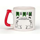 Desene Bak Babaya Özel Evimizin Direği Babam Yazılı Kupa Bardak - Komik Tasarım Baskılı Seramik Hediye Kupa Bardak - Kırmızı