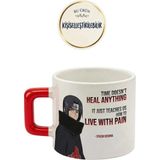 Desene Bak Itachi Uchiha Baskılı Seramik Hediye Kupa Bardak Kişiye Özel Kişiselleştirilebilir Anime - Kırmızı