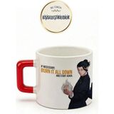 Desene Bak Jjk Baskılı Seramik Hediye Kupa Bardak Kişiye Özel Kişiselleştirilebilir Anime - Kırmızı