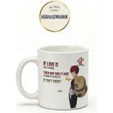 Desene Bak Naruto Gaara Baskılı Seramik Hediye Kupa Bardak Kişiye Özel Kişiselleştirilebilir Anime - Beyaz