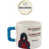 Desene Bak Uchiha Madara Baskılı Seramik Hediye Kupa Bardak Kişiye Özel Kişiselleştirilebilir Anime - Mavi