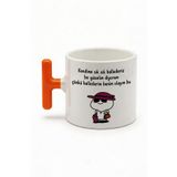 DeseneBak Komik Yazılı Ve Sevimli Karakter Baskılı Seramik Hediye Kupa Bardak