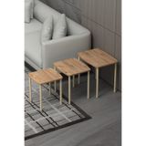 DESENGO Alantikçam geniş yüzeyli modern 3lü zigon zehpası servis sehpası çay sehbası