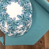 Desenİzmir Amerikan Servis Cam Güzeli Desen Takım 6 Supla ve Runner Örtü 1 - 40 x 140 cm - Renkli