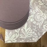 Desenİzmir Amerikan Servis Dantel Takım 6 Supla ve Runner Örtü 1 - 40 x 140 cm - Renkli