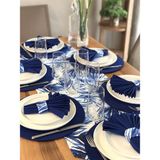 Desenİzmir Amerikan Servis Egzotik Takım 6 Supla, 6 Kumaş Peçete, 6 Peçete Halkası Ve Runner Örtü D - 40 x 140 cm - Renkli