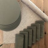 Desenİzmir Amerikan Servis Jüt Desen Takım 6 Supla, 6 Kumaş Peçete ve Runner Örtü Kombin 2 - 40 x 140 cm - Renkli