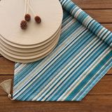 Desenİzmir Amerikan Servis Keten Efekt Desen Takım 6 Supla ve Runner Örtü - Renkli - 40 x 140 cm