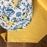 Desenİzmir Amerikan Servis Limon Çiçeği Desen Takım 6 Supla ve Runner Örtü Kombin 2 - 40 x 140 cm - Renkli