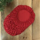 Desenİzmir Amerikan Servis Supla Kılıfı Altın Renk Desen (6 Adet) - 40 x 40 cm - Kırmızı