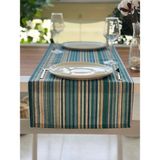 Desenizmir Keten Efekt Desenli Kare Runner Örtü - Renkli - 40 x 140 cm