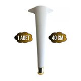 Desenli 40Cm Beyaz Plastik Ayak Mobilya Masa Sehpa Dolap Ayağı(40Cm)(Beyaz - Altın) Beyaz 40Cm Beyaz Altın - 1 Adet