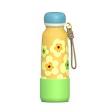 Desenli 550 ML Pipetli Sızdırmaz Paslanmaz Çelik Termos Matara El Askılı bpa içermez 550ml 1105FF Sarı