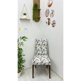 Desenli Baskılı Kadife Elastik Esnek Sandalye Koruyucu Örtü - Model Bk-11 - Iki Adet - 40 x 40 cm - Pembe