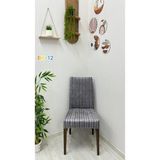 Desenli Baskılı Kadife Elastik Esnek Sandalye Koruyucu Örtü - Model Bk-12 - Beş Adet - 40 x 40 cm - Gümüş