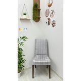 Desenli Baskılı Kadife Elastik Esnek Sandalye Koruyucu Örtü - Model Bk-17 - Bir Adet - 40 x 40 cm - Bej