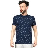 Desenli Bisiklet Yaka Erkek T-Shirt 24YCEEO04116 - Lacivert