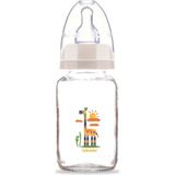 Desenli Cam Biberon 125ML, Şeffaf, Zarif ve Güvenli Tasarım (KOD:30302) - Ahşap