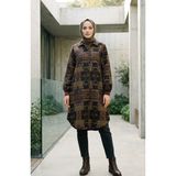 Desenli Düğmeli Oduncu Kışlık Tunik 2503-03 Hardal Mor - 42 - 44