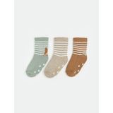 Desenli Erkek Bebek Soket Çorap 3'lü (W5) - Green - 2 - 3 Yaş