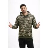 Desenli Erkek Sokak Stili Kamuflaj Kamuflaj 2 İplik 4 Mevsim Kapüşonlu Kanguru Cepli Hoodie Sweatshirt