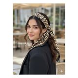 Desenli Fular Leopar Estacraft Şal Bandana 70x70cm