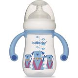 Desenli Geniş Ağızlı Kulplu Pp Biberon 125ML, Mavi (KOD:99322) - Ahşap - Ceviz