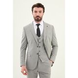 Desenli Gri Slim Fit Mono Yaka Erkek Takım Elbise - 56 - 6 Drop
