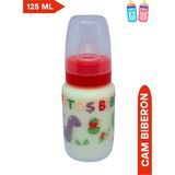 Desenli Kırmızı Cam Biberon, 125 Ml, Sağlıklı ve Şık Tasarım - Altın - Turkuaz