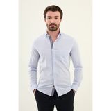Desenli Mavi Slim Fit Pamuk Erkek Gömlek - 2XL