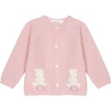 Desenli Pembe Triko Kız Bebek Hırka