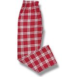 Desenli Penye Kadın Pijama Altı - Kırmızı Ekose - 2XL