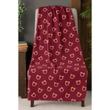 Desenli Polar Battaniye Çift Kişilik 195X215 cm Bordo - 2328M - 1 x 32 x 27 cm