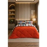 Desenli Renkli Peluş Wellsoft Battal Boy Yorgan Seti - 100 x 100 cm - (ClearEyelets)Black-RadiantOrchid