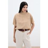 Desenli Salaş Bluz - Camel