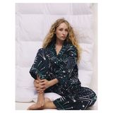 Desenli Saten Pijama Takımı