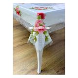 Desenli şeffaf kaplama dikdörtgen pvc muşamba masa örtüsü koruyucu 125 x 155 cm Pembe 120 x 160