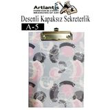 Desenli Sekreterlik Kapaksız A5 1 Adet Renkli A5 Kapaksız Sekreterlik Klipsli Metal Mekanizmalı 80 Yaprak Kapasiteli