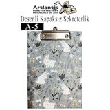 Desenli Sekreterlik Kapaksız A5 1 Adet Renkli Desenli A5 Sekreterlik Klipsli Metal Mekanizmalı 80 Yaprak Kapasiteli