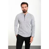 Desenli Siyah Renk Slim Fit Hakim Yaka Uzun Kollu Erkek Gömlek - Siyah - Ekru