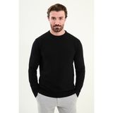Desenli Siyah Slim Fit Bisiklet Yaka Erkek Triko Kazak - XL