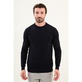 Desenli Slim Fit Bisiklet Yaka Erkek Kazak - Lacivert - 2XL